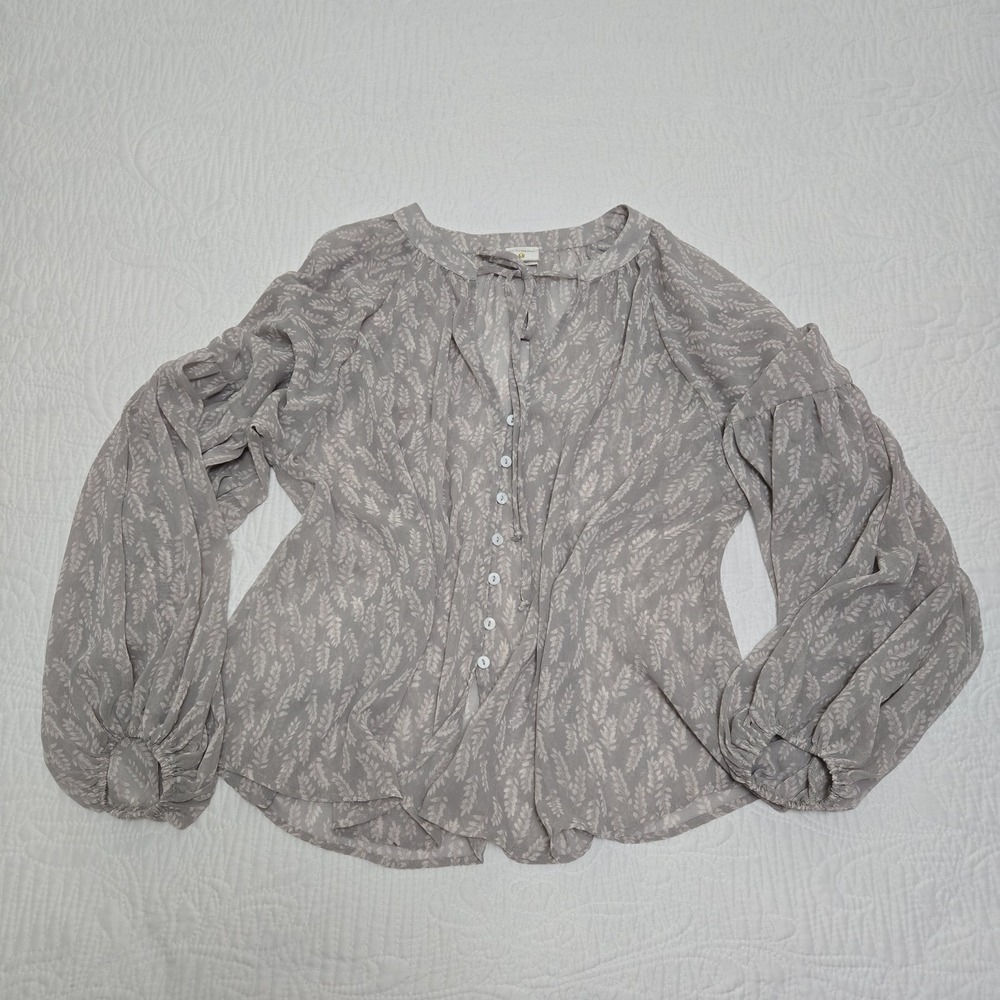 By Together + Collection‎ Womens Medium Blouse Boho Oversized Wheat Fairy Flowy - Picture 2 of 16
